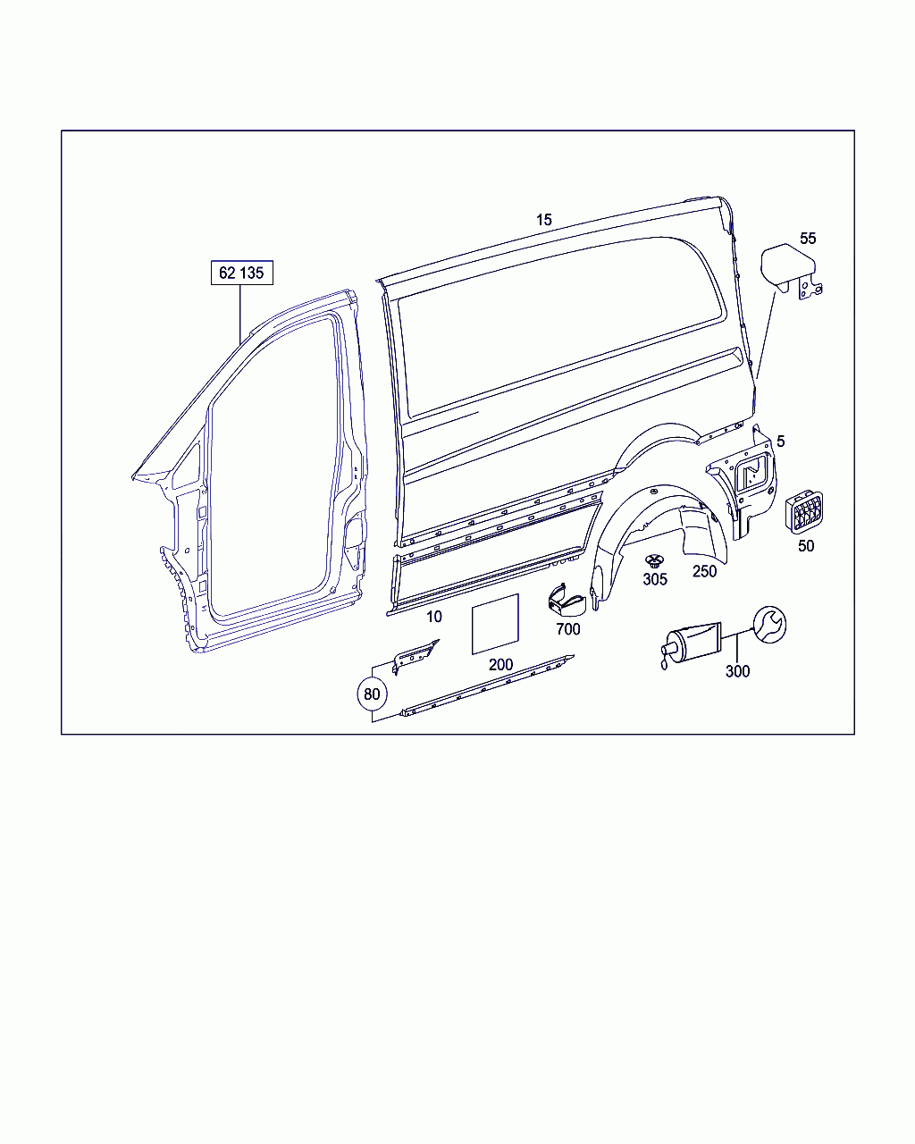 PANELLING, <span>A 639 637 73 09, Main Group: Side Panels, Diagram: LEFT SIDE PANELLING, Location Of Picture: 10