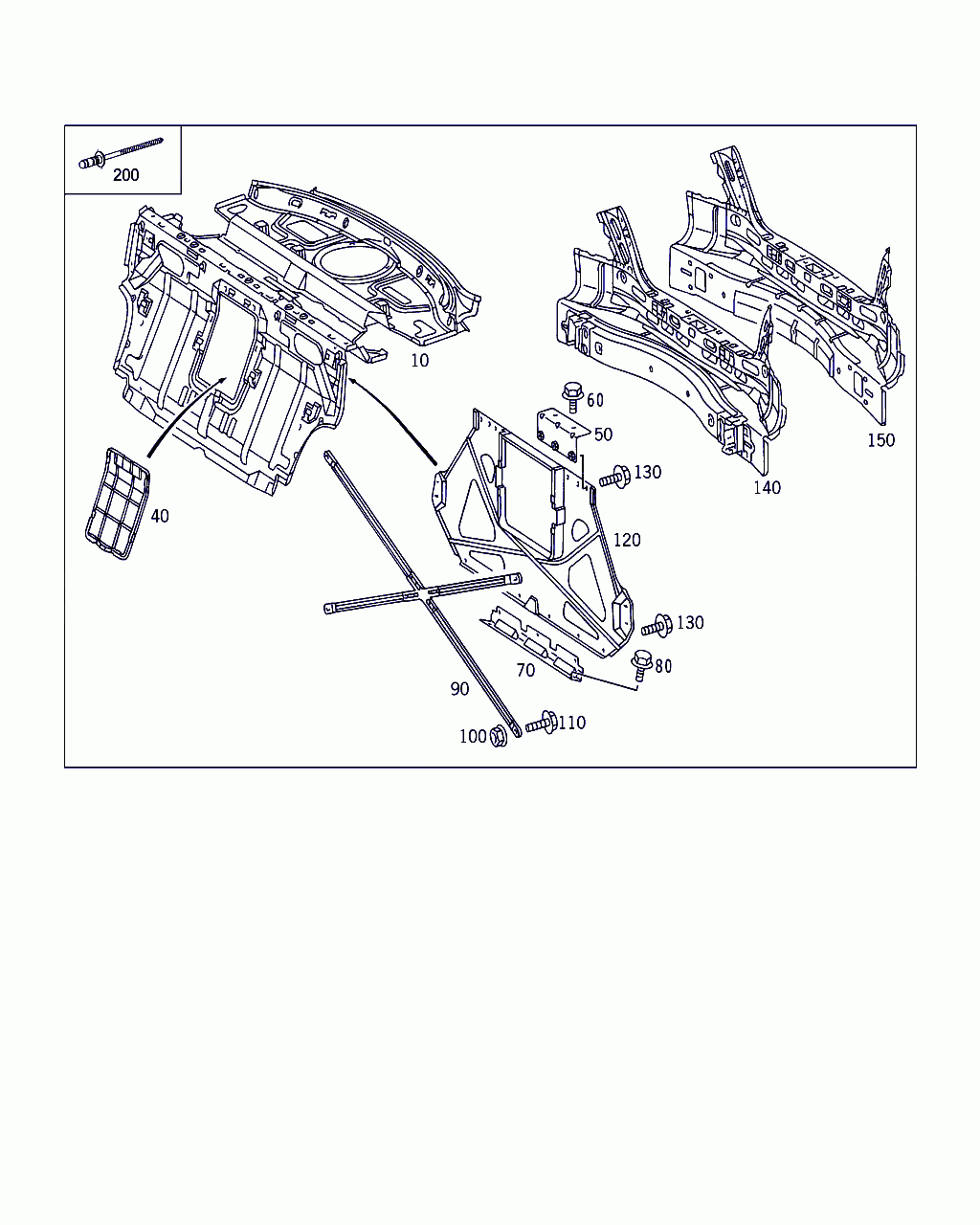 BULKHEAD, <span>A 220 647 00 74, Main Group: Rear End, Diagram: REAR END, Location Of Picture: 120