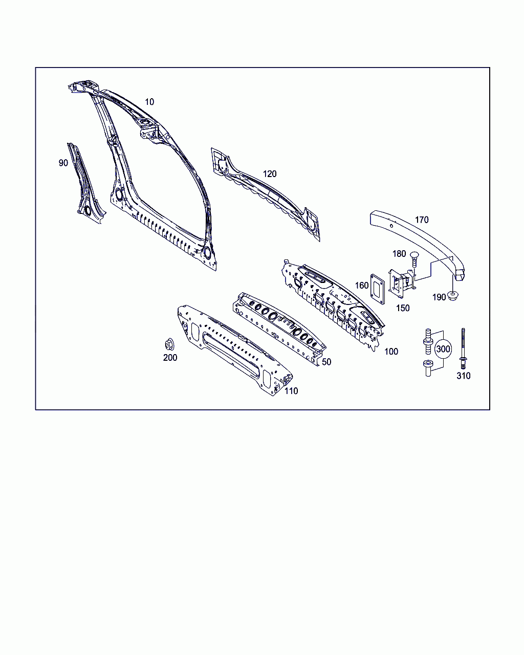 REINFORCEMENT, <span>A 164 640 09 16, Main Group: Rear End, Diagram: REAR END, Location Of Picture: 50