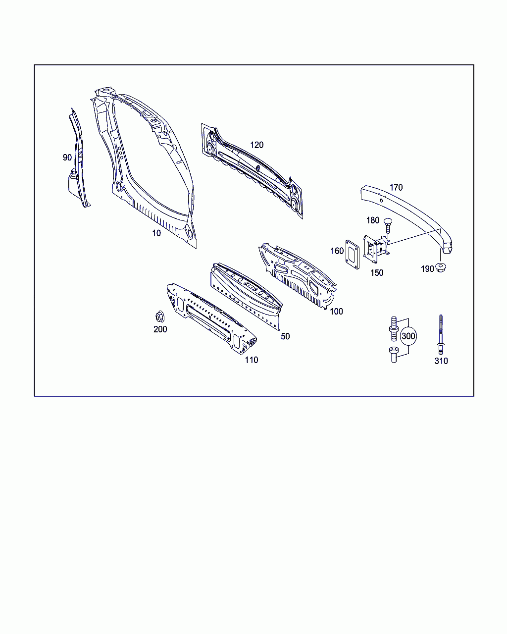 REAR END CENTER ASSEMBLY, <span>A 164 640 09 71, Main Group: Rear End, Diagram: REAR END, Location Of Picture: 100