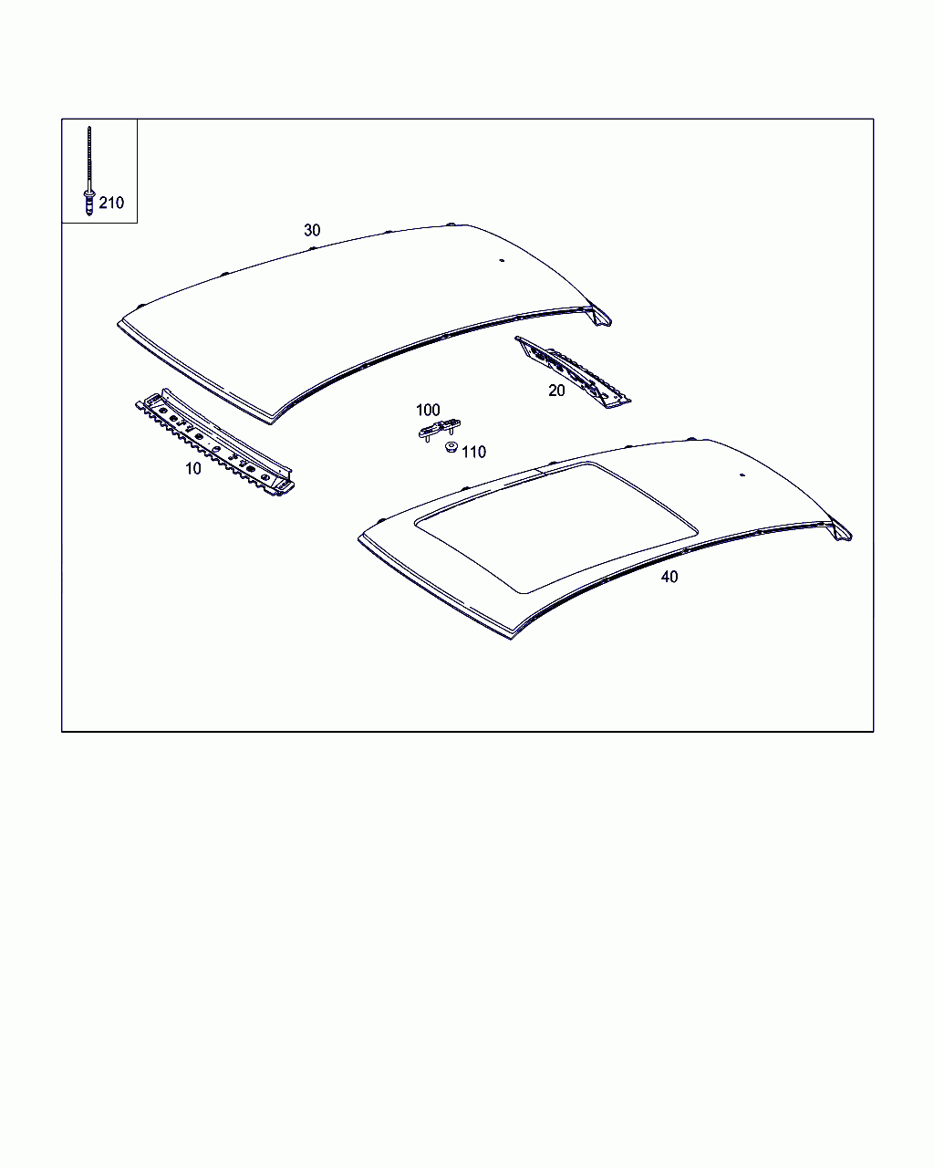 ROOF PANELLING, <span>A 169 650 00 09, Main Group: Roof, Diagram: ROOF, Location Of Picture: 40