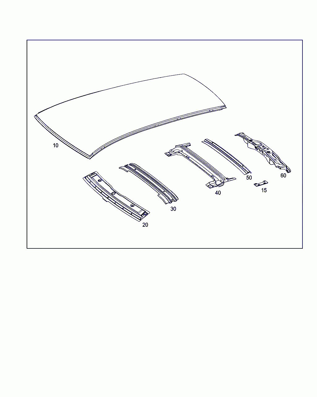 ROOF FRAME, <span>A 205 650 02 01, Main Group: Roof, Diagram: ROOF, Location Of Picture: 60