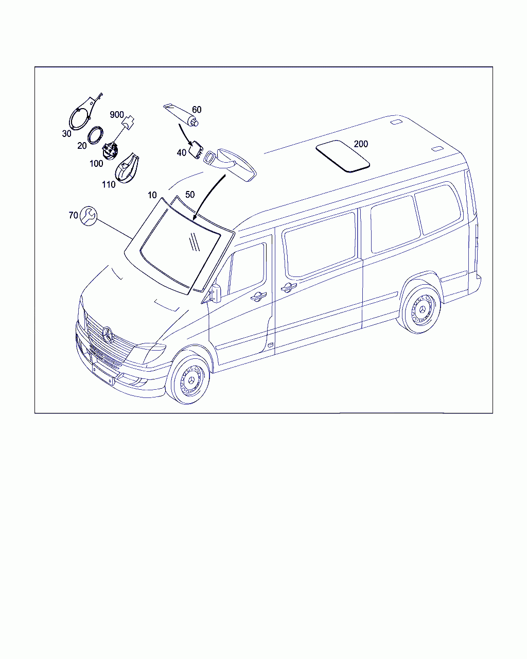 SEALING FRAME, <span>A 900 671 00 20, Main Group: Windows, Diagram: WINDSHIELD, PARTITION AND ROOF WINDOWS, Location Of Picture: 50