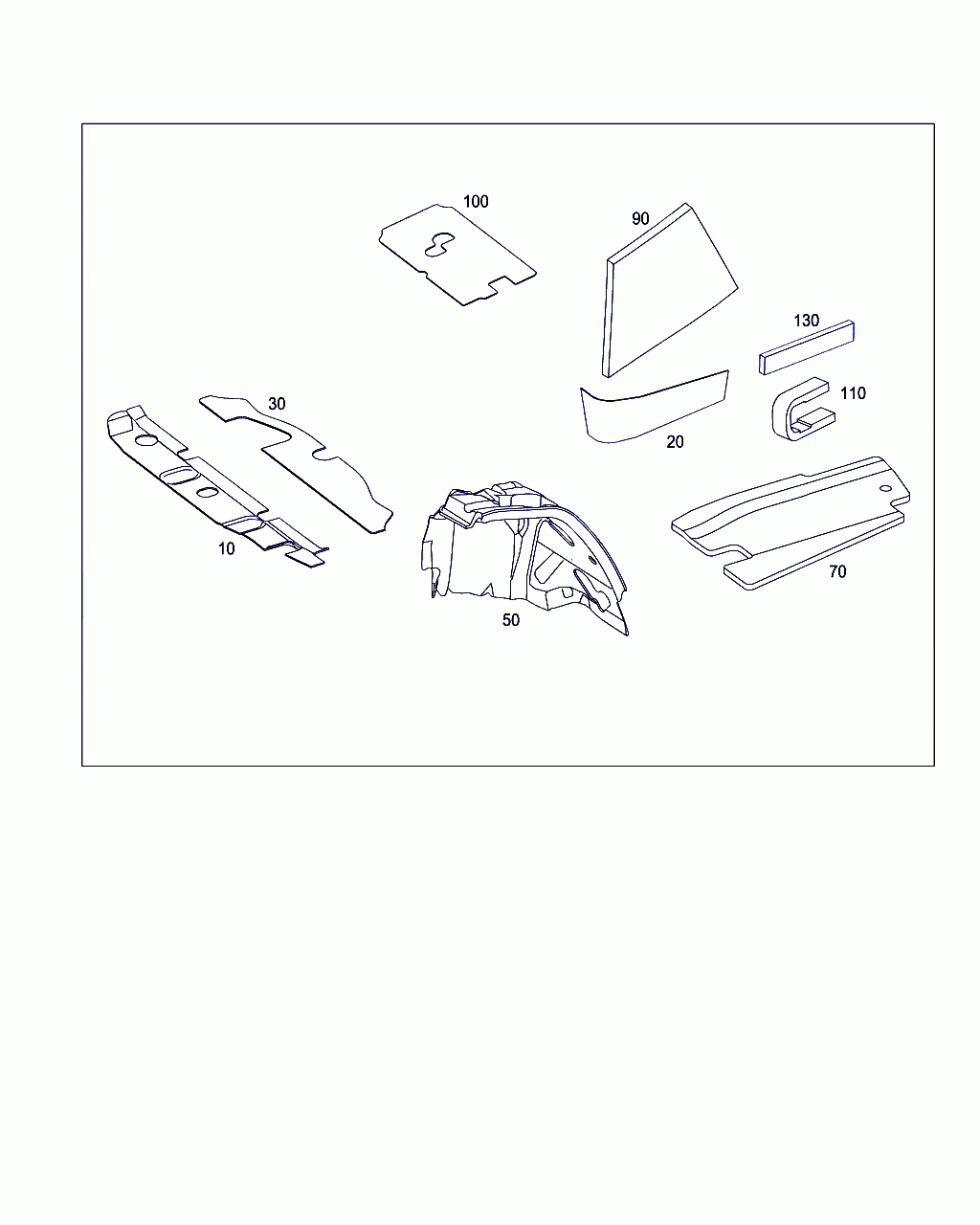 INSULATION LOADING SPACE, <span>A 205 682 09 41, Main Group: Panelling, Diagram: INSULATION IN LUGGAGE COMPARTMENT AND REAR END PILLAR, Location Of Picture: 50