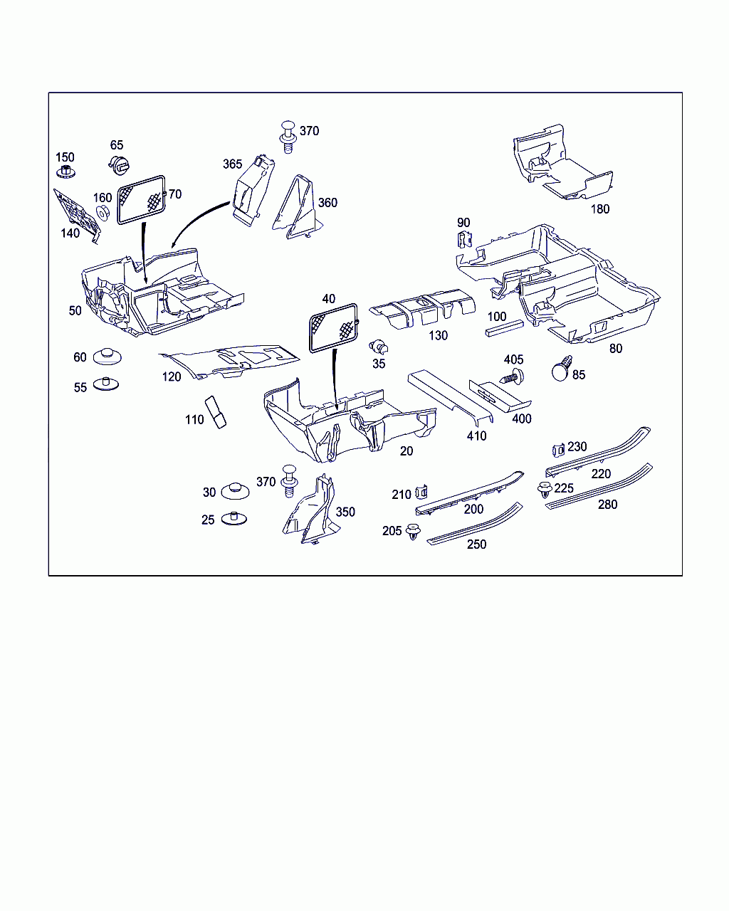 RAIL, <span>A 221 680 46 35, Main Group: Panelling, Diagram: FRONT PANEL PILLAR PANELLING, LINING ON FLOOR AND FOOTREST, Location Of Picture: 220