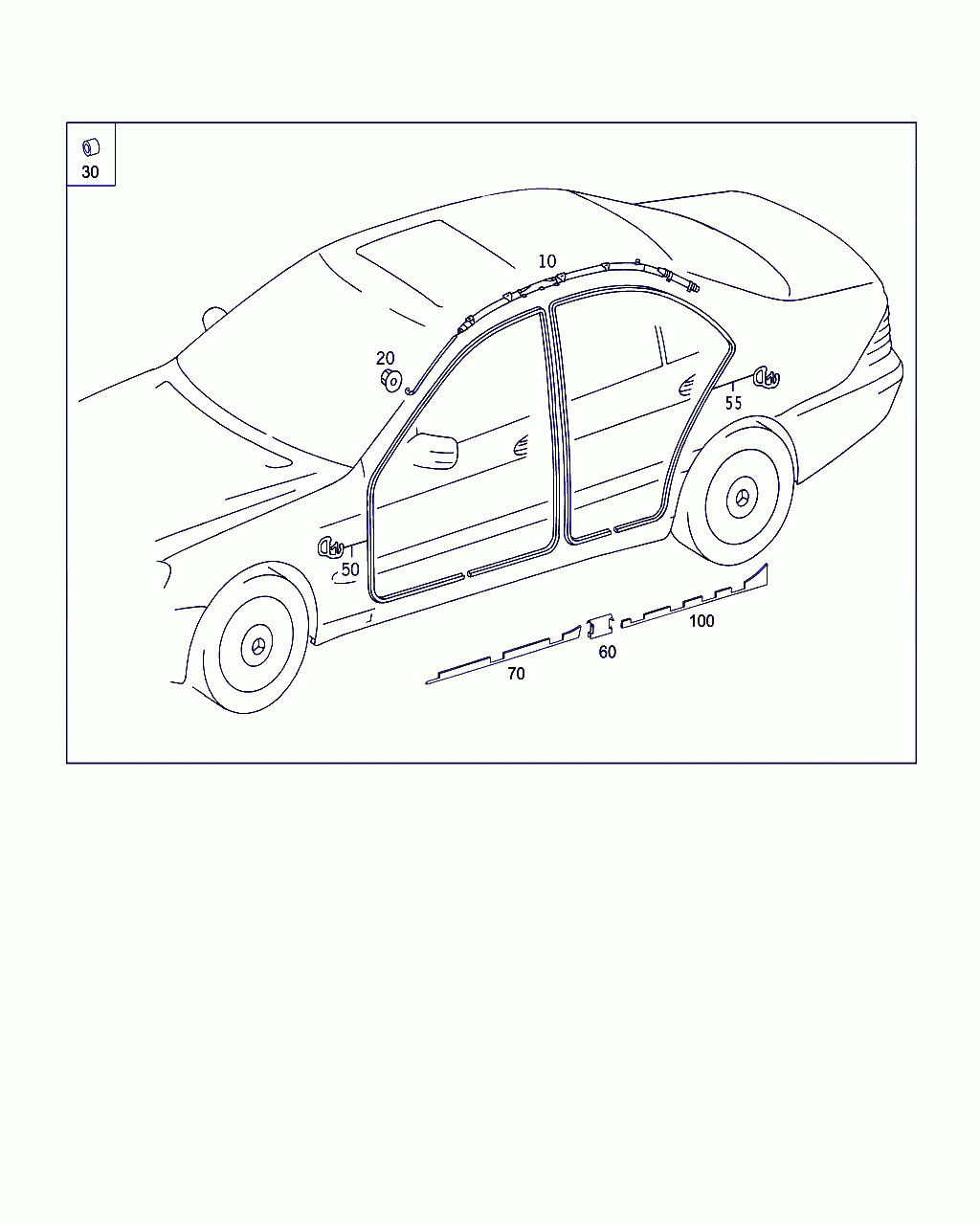 RAIL, <span>A 220 697 01 20, Main Group: Panelling And Lining, Diagram: HEAD PROTECTION CURTAIN, DOOR EDGE GUARD SECTIONS, Location Of Picture: 70