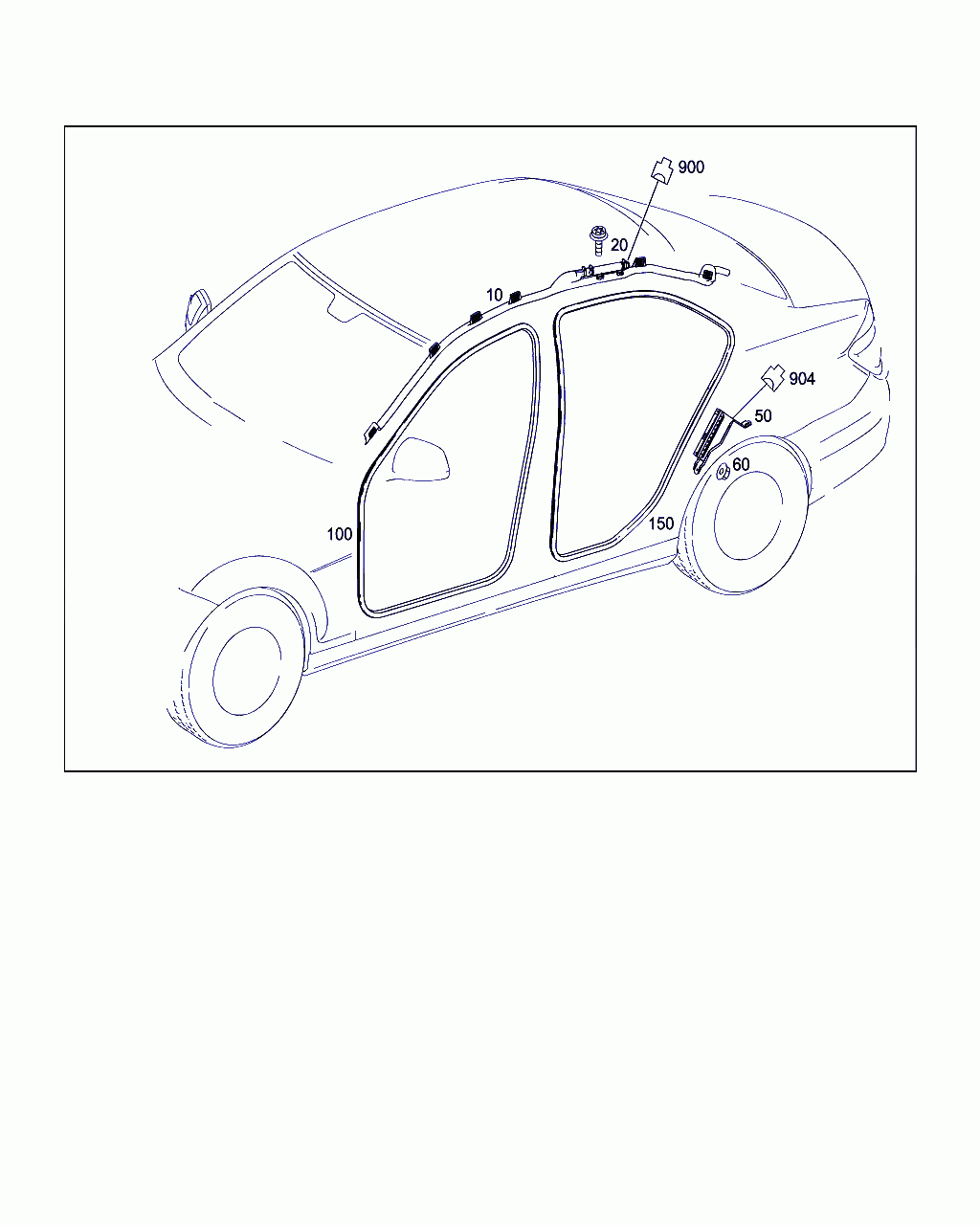 WINDOWBAG, <span>A 204 860 05 05, Main Group: Panelling And Lining, Diagram: HEAD PROTECTION CURTAIN, DOOR EDGE GUARD SECTIONS, Location Of Picture: 10