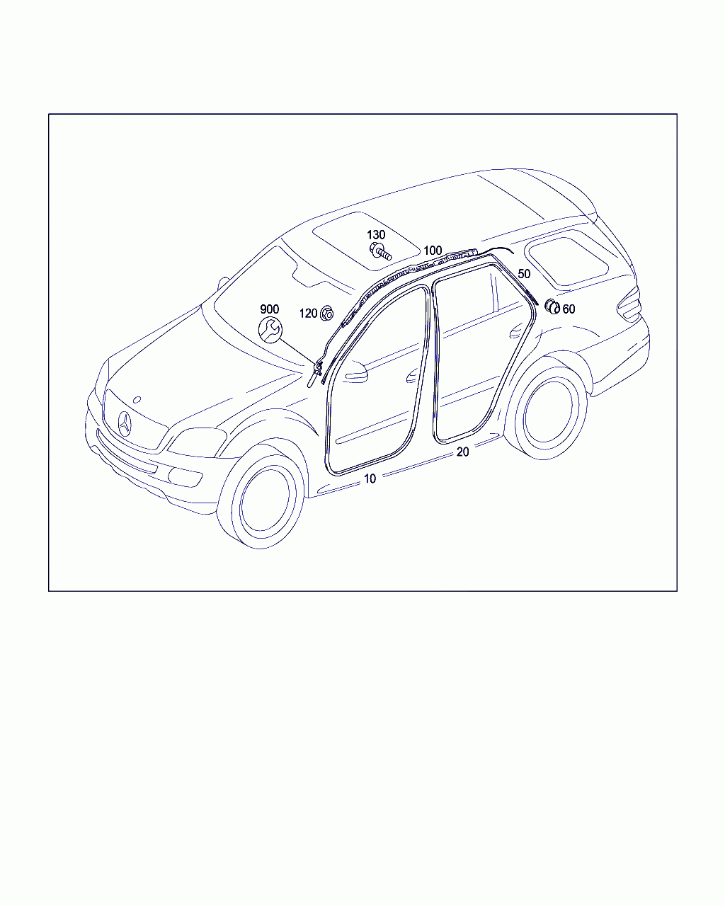 SEAL, <span>A 164 690 45 98, Main Group: Panelling And Lining, Diagram: HEAD PROTECTION CURTAIN, DOOR EDGE GUARD SECTIONS, Location Of Picture: 50