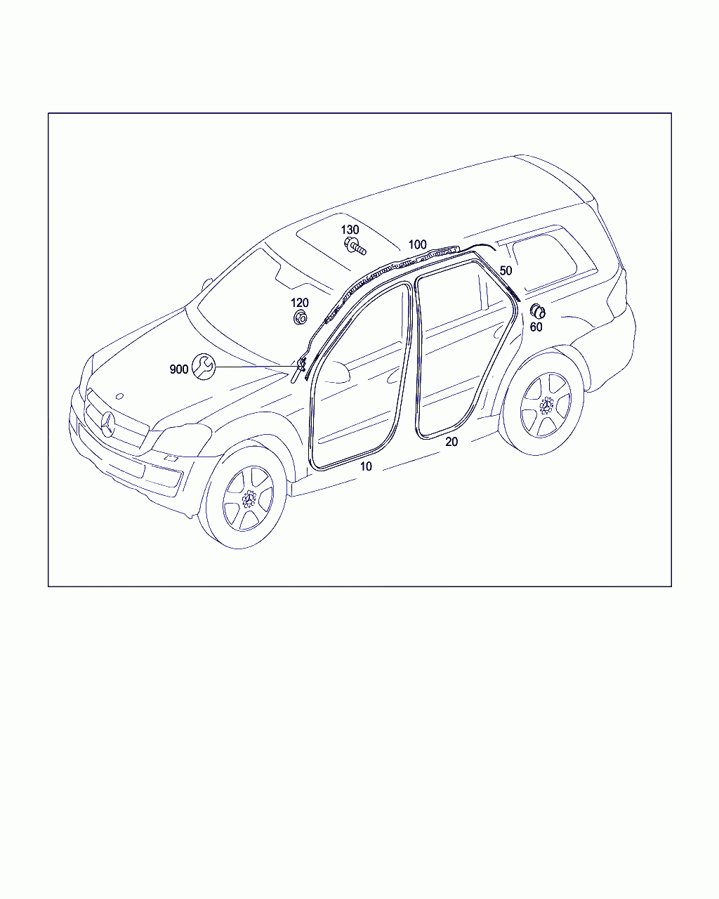 SEAL, <span>A 164 690 40 98, Main Group: Panelling And Lining, Diagram: HEAD PROTECTION CURTAIN, DOOR EDGE GUARD SECTIONS, Location Of Picture: 50