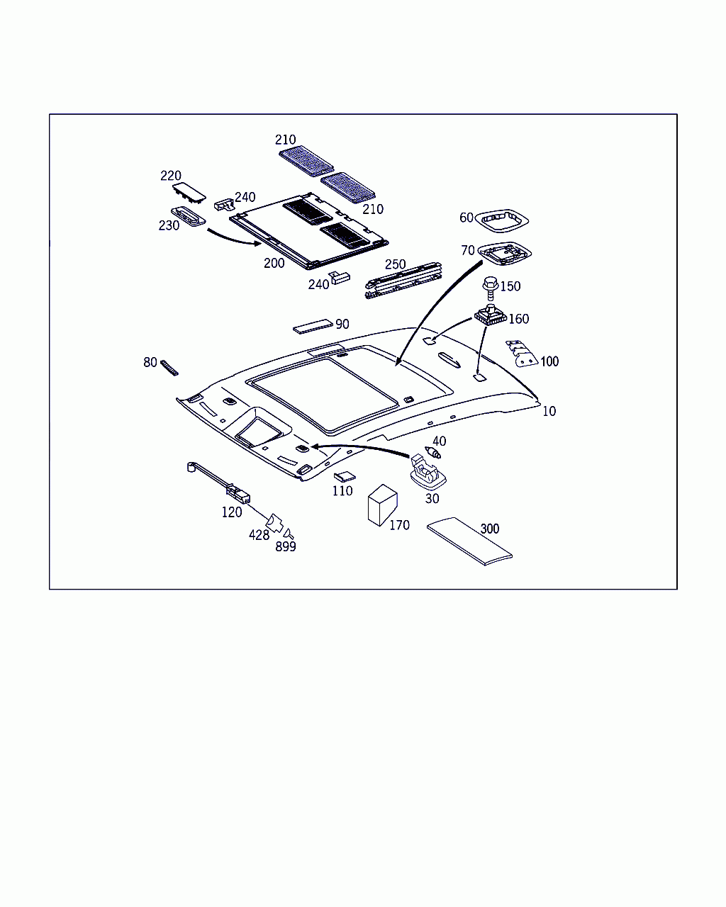 PAD, <span>A 209 695 01 97, Main Group: Panelling And Lining, Diagram: HEADLINER, Location Of Picture: 110