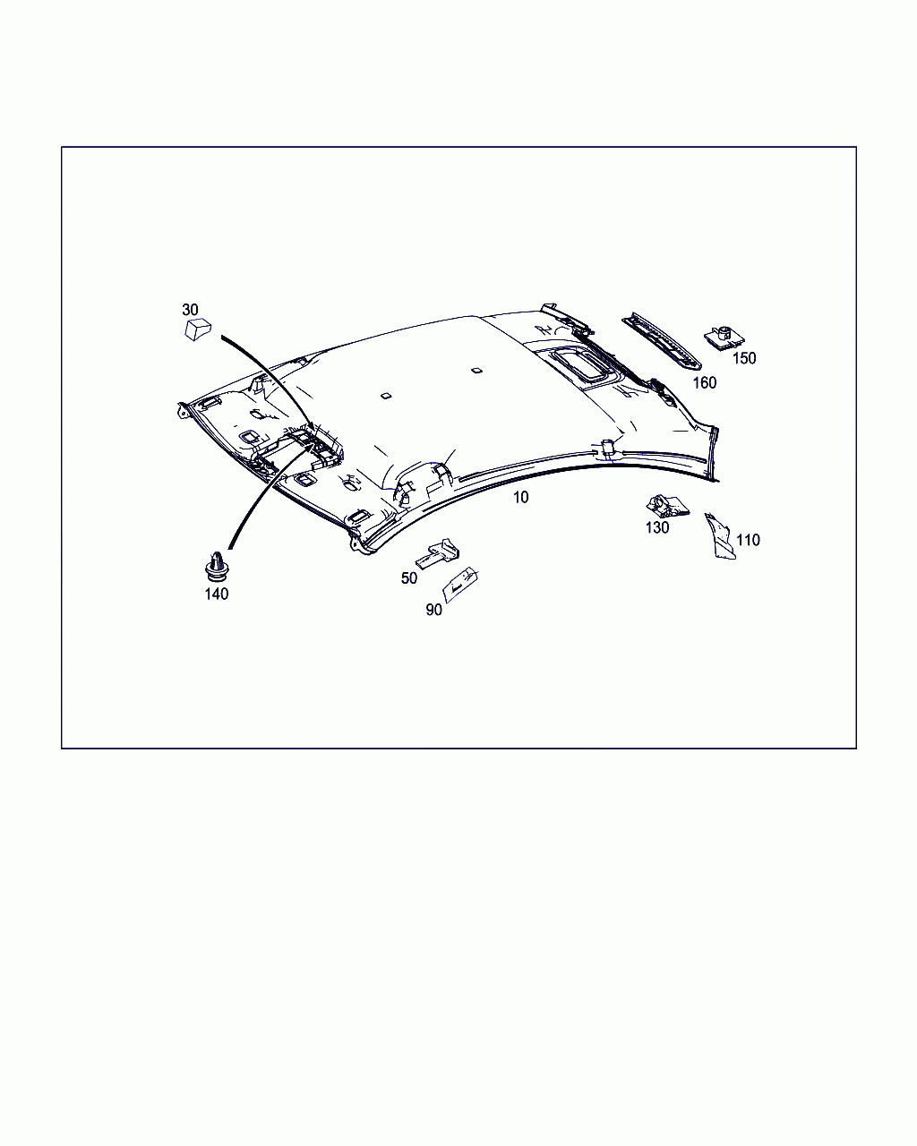 PAD, <span>A 207 695 11 97, Main Group: Panelling And Lining, Diagram: HEADLINER, Location Of Picture: 110