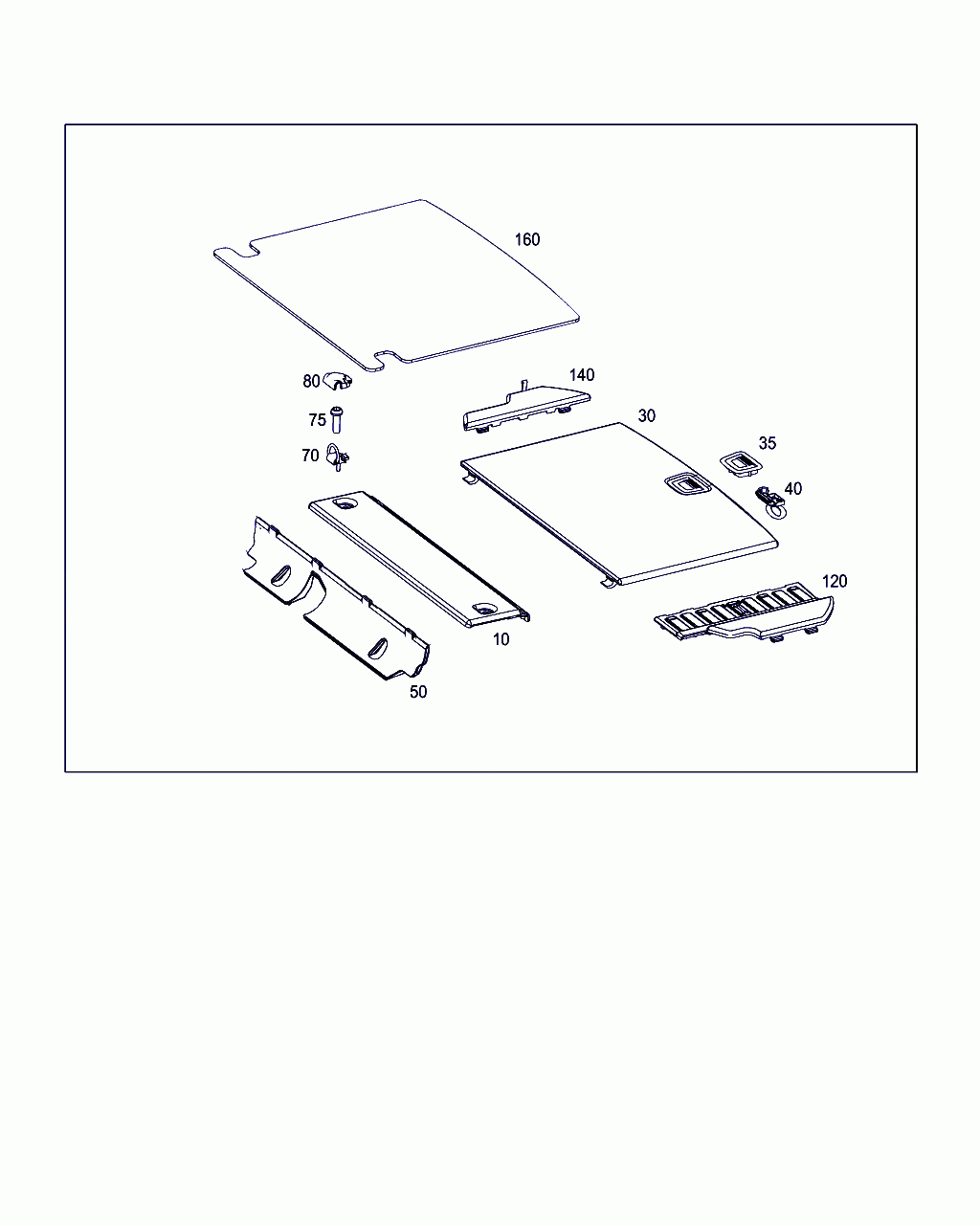 RETAINING STRAP, <span>A 164 684 11 35, Main Group: Panelling And Lining, Diagram: LOAD COMPARTMENT FLOOR, Location Of Picture: 40