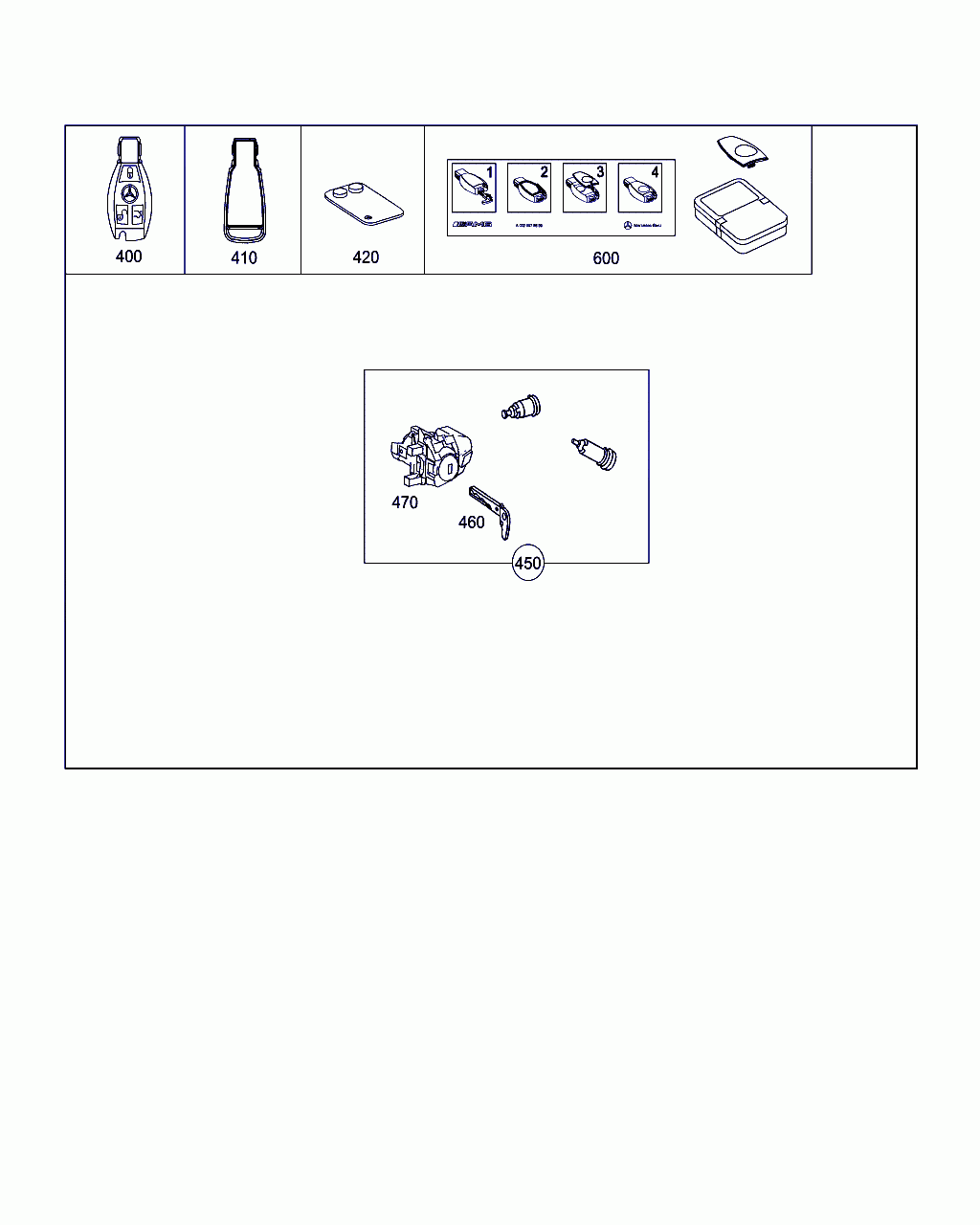 KEY, <span>A 231 905 08 39, Main Group: Front Doors, Diagram: CLOSING SYSTEM, Location Of Picture: 400