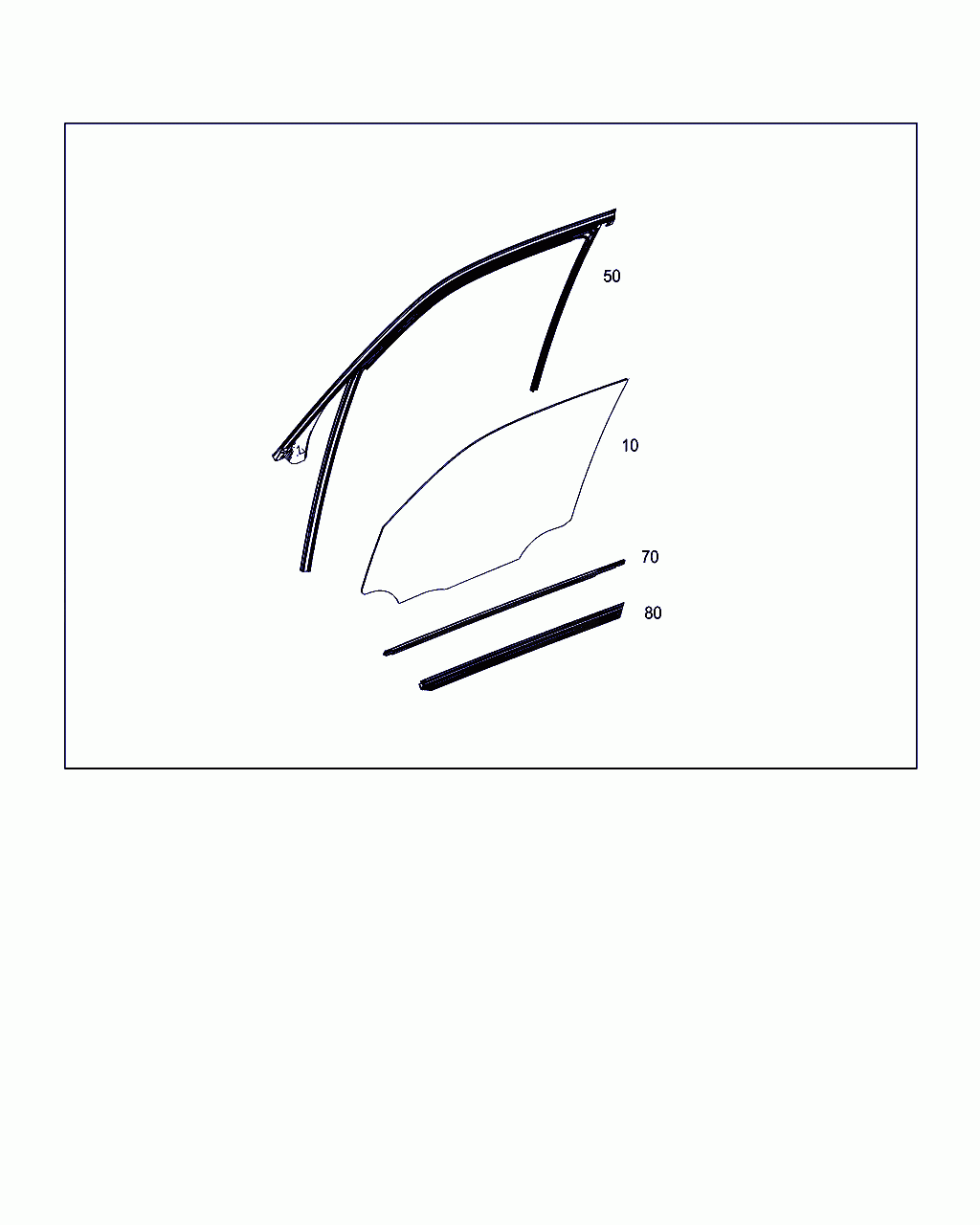 SEALING RAIL, <span>A 204 725 11 65, Main Group: Front Doors, Diagram: FRONT DOOR WINDOWS, Location Of Picture: 70