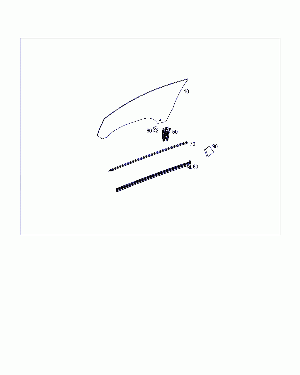SIDE WINDOW PANE, <span>A 207 725 02 00, Main Group: Front Doors, Diagram: FRONT DOOR WINDOWS, Location Of Picture: 10