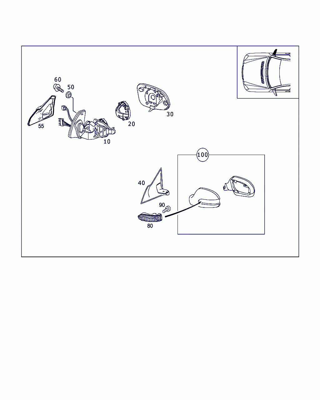FRAME, <span>A 230 810 08 76, Main Group: Front Doors, Diagram: RIGHT OUTSIDE REARVIEW MIRROR, Location Of Picture: 10
