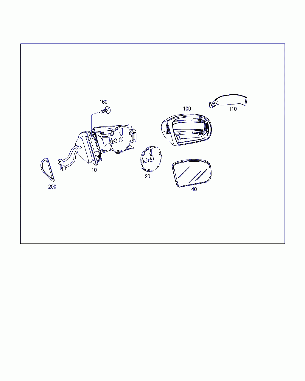 OUTSIDE REARVIEW MIRROR, <span>A 220 810 06 76, Main Group: Front Doors, Diagram: RIGHT OUTSIDE REARVIEW MIRROR, Location Of Picture: 10