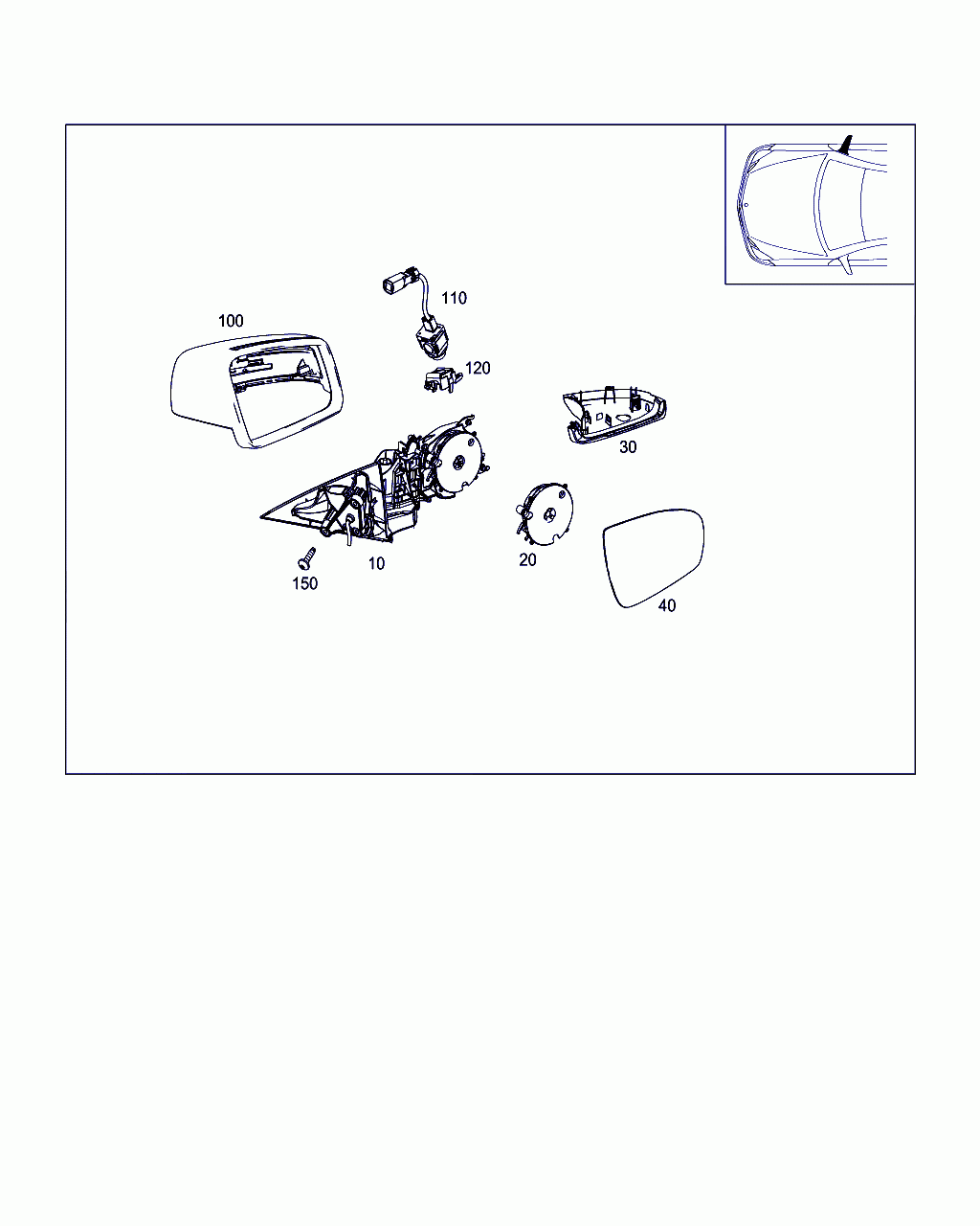 MIRROR FRAME, <span>A 207 810 32 76, Main Group: Front Doors, Diagram: RIGHT OUTSIDE REARVIEW MIRROR, Location Of Picture: 10