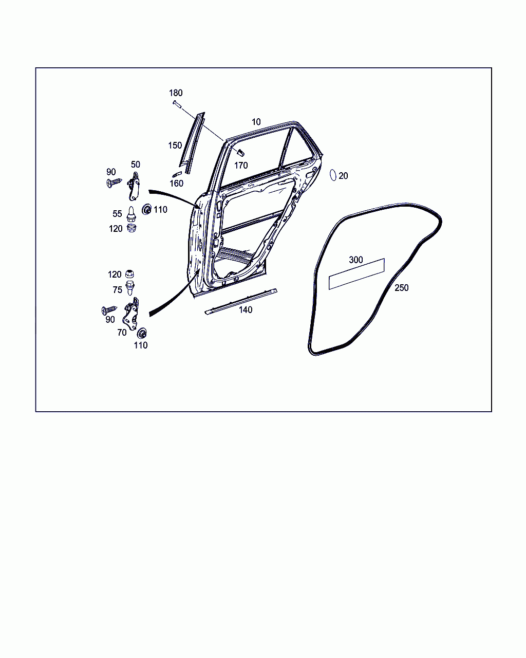 REAR DOOR, <span>A 166 730 01 05, Main Group: Rear Doors, Diagram: REAR DOORS, Location Of Picture: 10