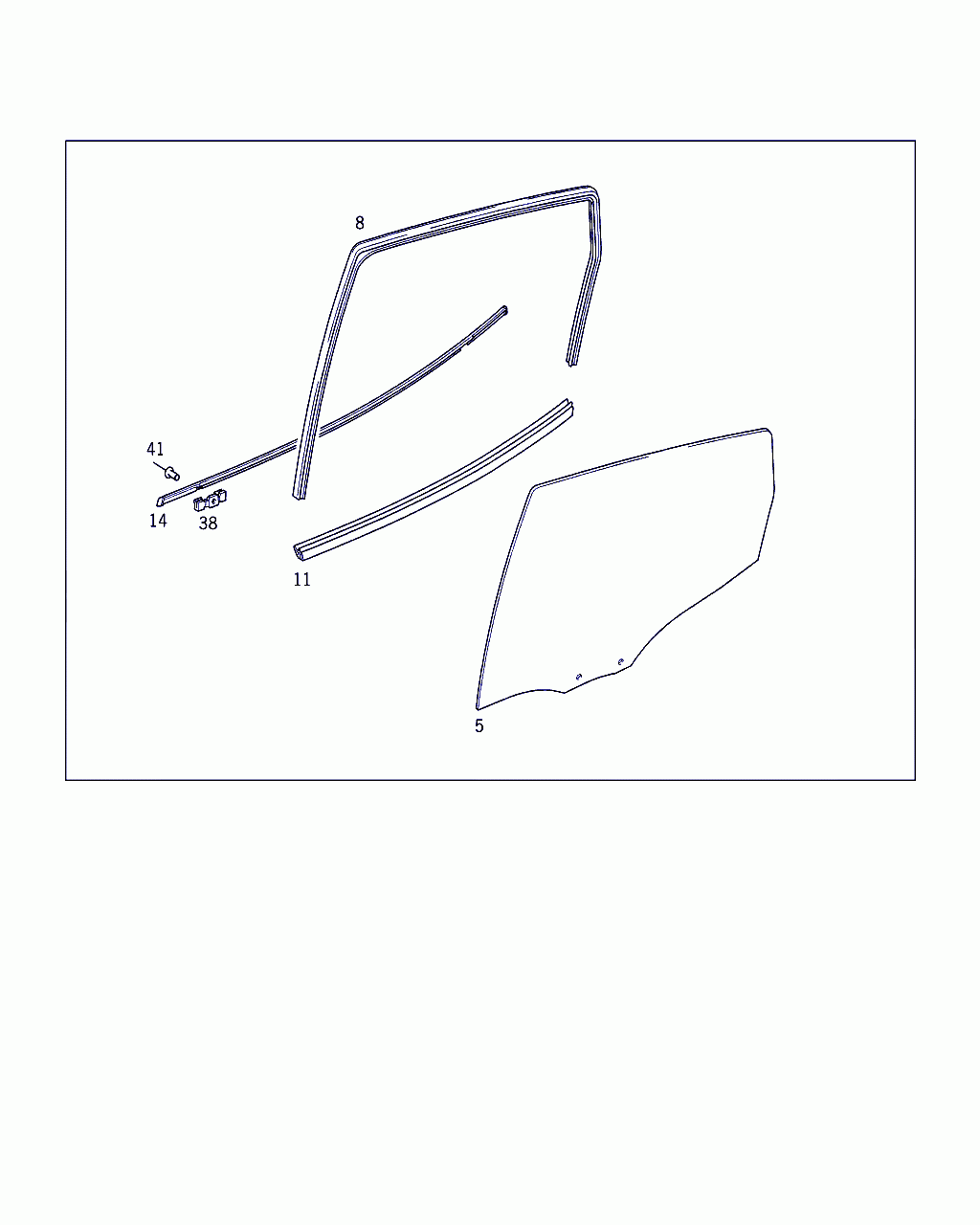 GLASS PANE, <span>A 168 735 11 10, Main Group: Rear Doors, Diagram: REAR DOOR WINDOWS, Location Of Picture: 5