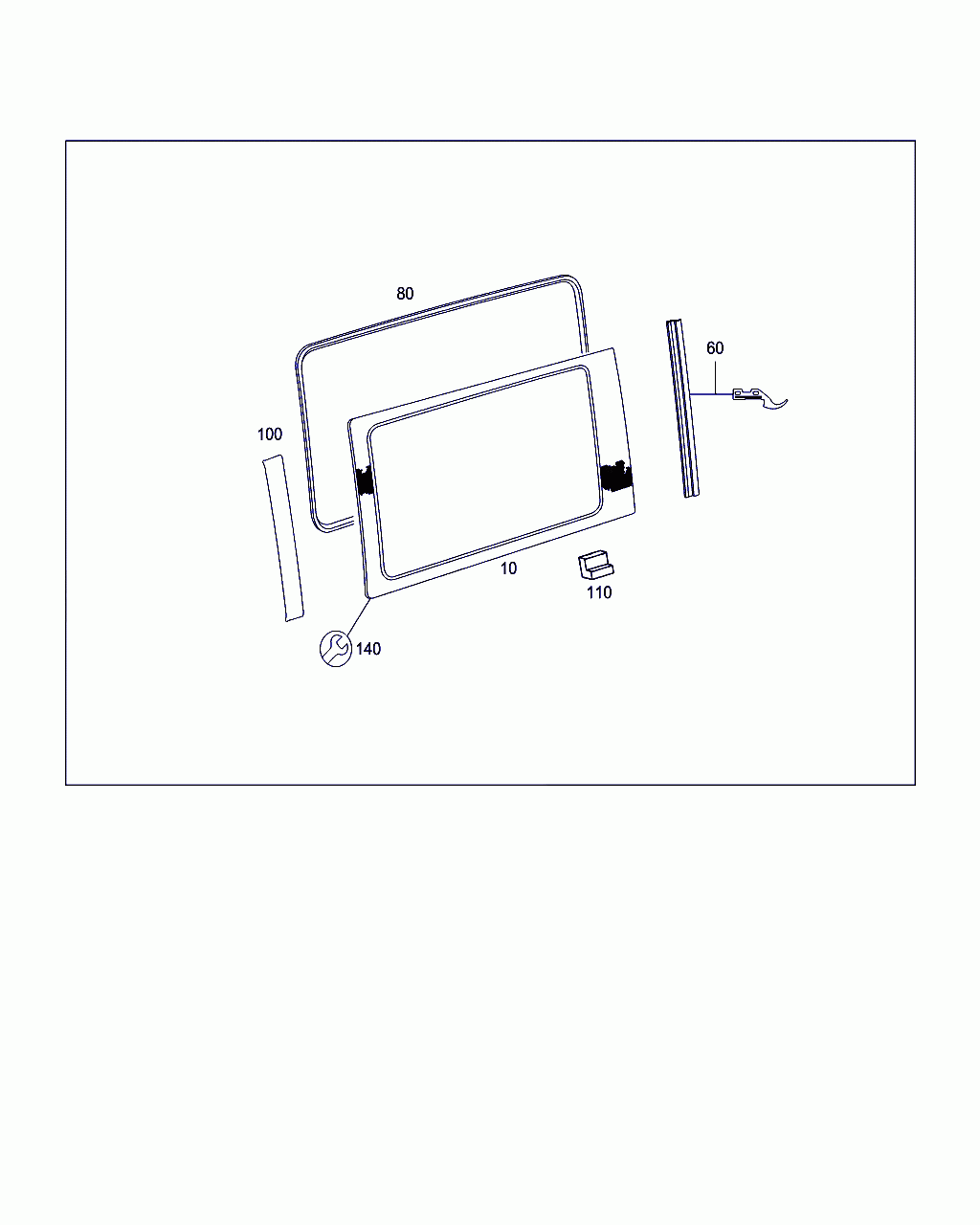 SIDE WINDOW PANE, <span>A 636 735 00 09, Main Group: Rear Doors, Diagram: WINDOWS, Location Of Picture: 10