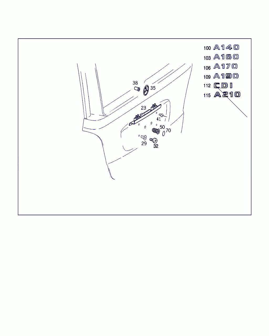 RIVET, <span>A 004 990 19 97, Main Group: Rear Panel Door, Diagram: REAR PANEL DOOR ATTACHMENT PARTS, REAR PANEL DOOR WINDOW, Location Of Picture: 41