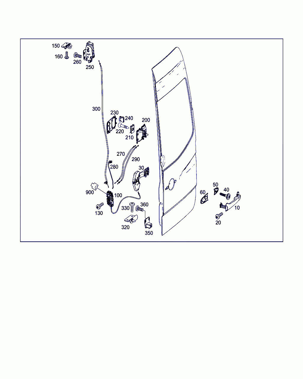 PIN BUSHING HOUSING, <span>A 051 545 51 28, Main Group: Rear Panel Doors, Diagram: LOCKING SYSTEM, Location Of Picture: 900