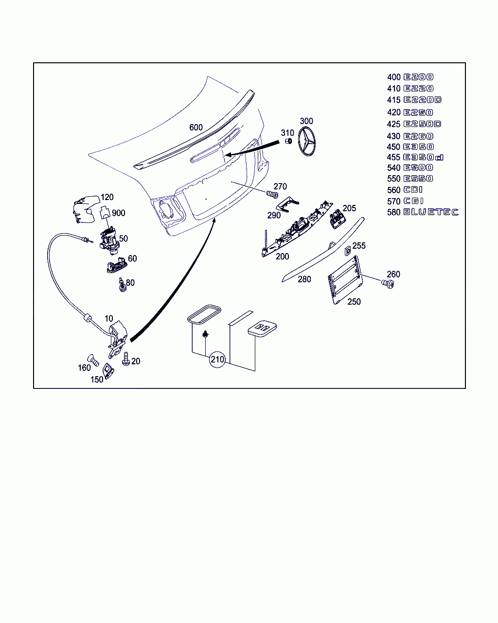 MODEL PLATE, <span>A 207 817 07 00, Main Group: Rear Lid, Diagram: REAR LID LATCH-TYPE LOCK, REAR LID ATTACHMENT PARTS, Location Of Picture: 400