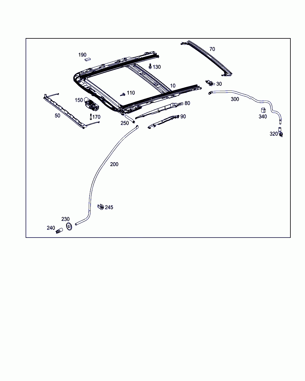 HOSE ASSEMBLY, <span>A 205 639 01 94, Main Group: Sliding Roof, Diagram: SLIDING/LIFTING ROOF FRAME, Location Of Picture: 300