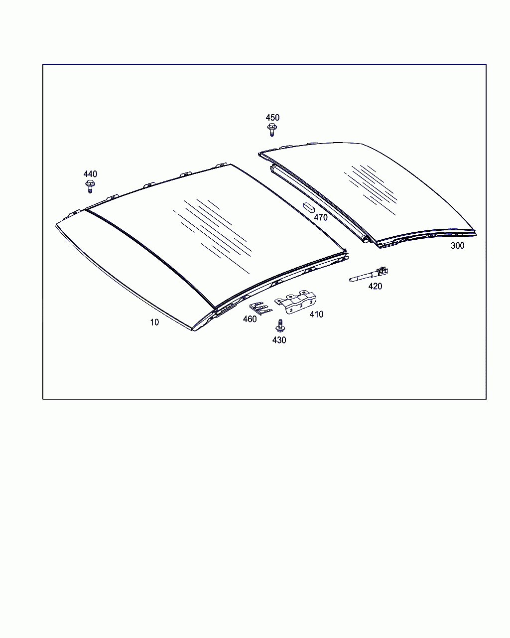 SLIDING ROOF FRAME, <span>A 205 780 56 00, Main Group: Sliding Roof, Diagram: PANORAMIC ROOF, Location Of Picture: 300