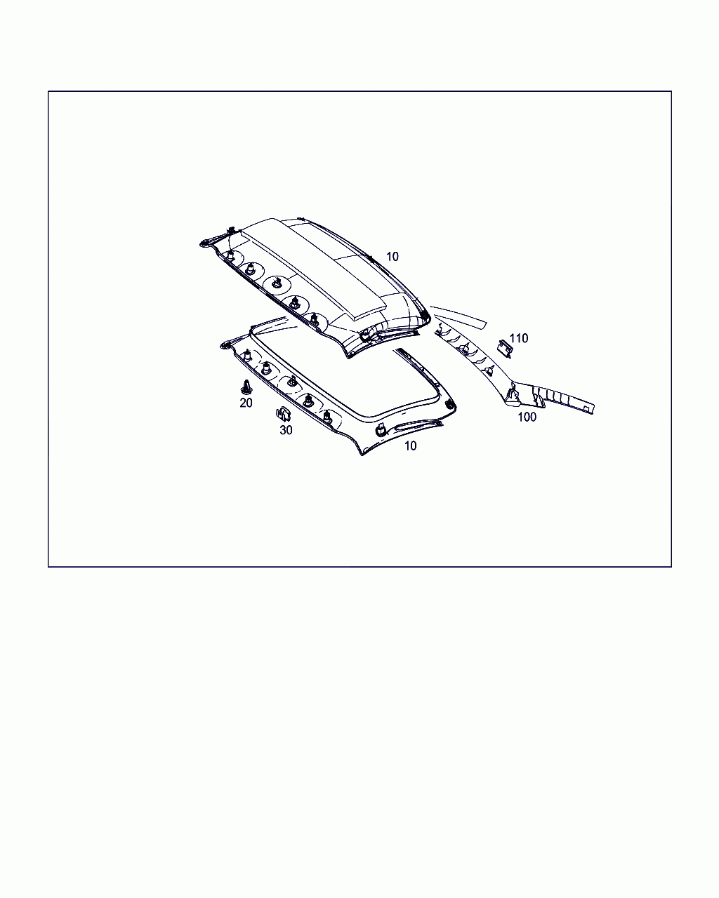 TRIM RETRACTABLE ROOF, <span>A 172 790 12 00, Main Group: Hardtop, Diagram: INTERIOR PANELLING, Location Of Picture: 100