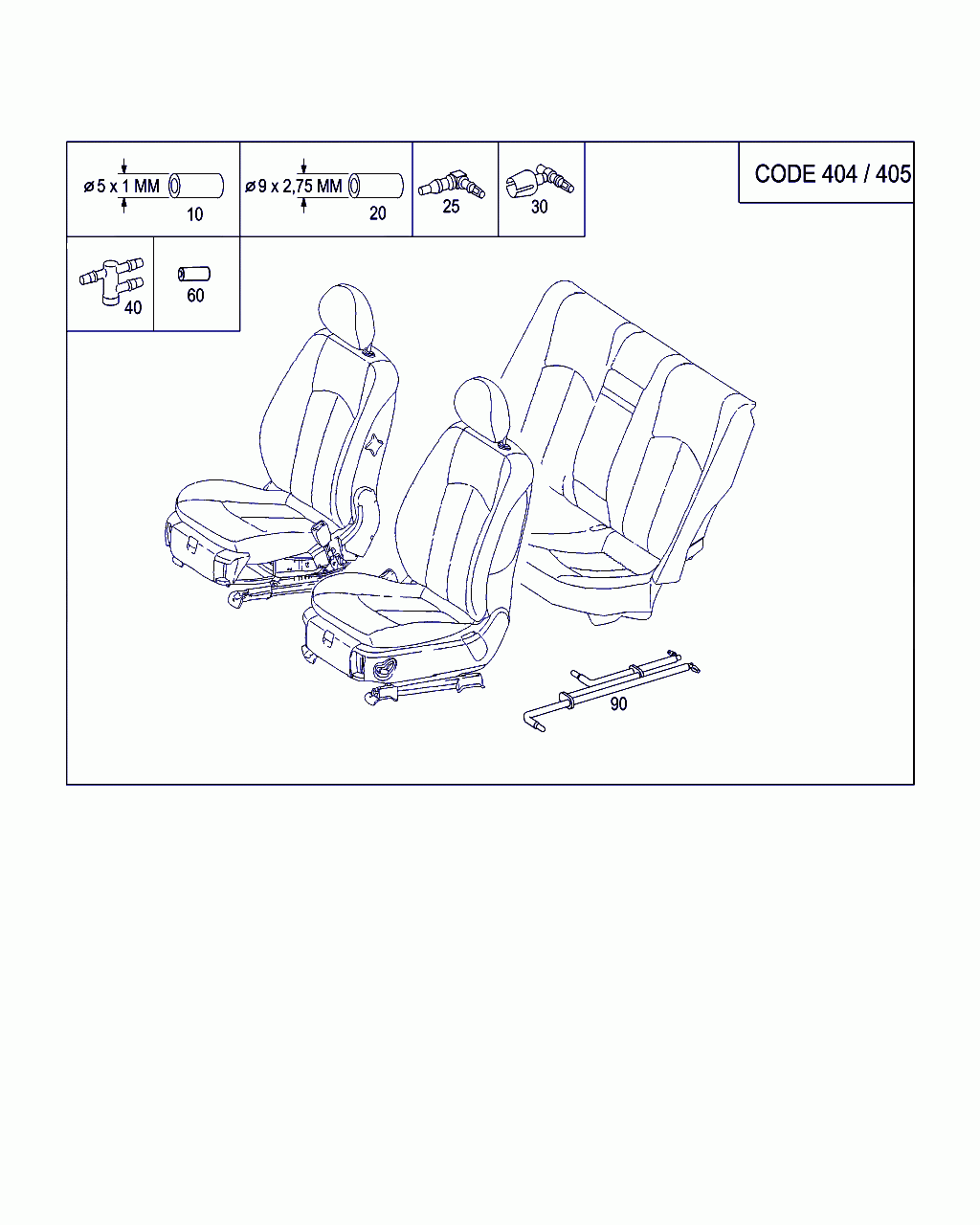 PLASTIC PIPE, <span>A 001 997 39 52, Main Group: Vacuum System / Hydraulic System, Diagram: ORTHOPAEDIC FRONT BACKREST, Location Of Picture: 10