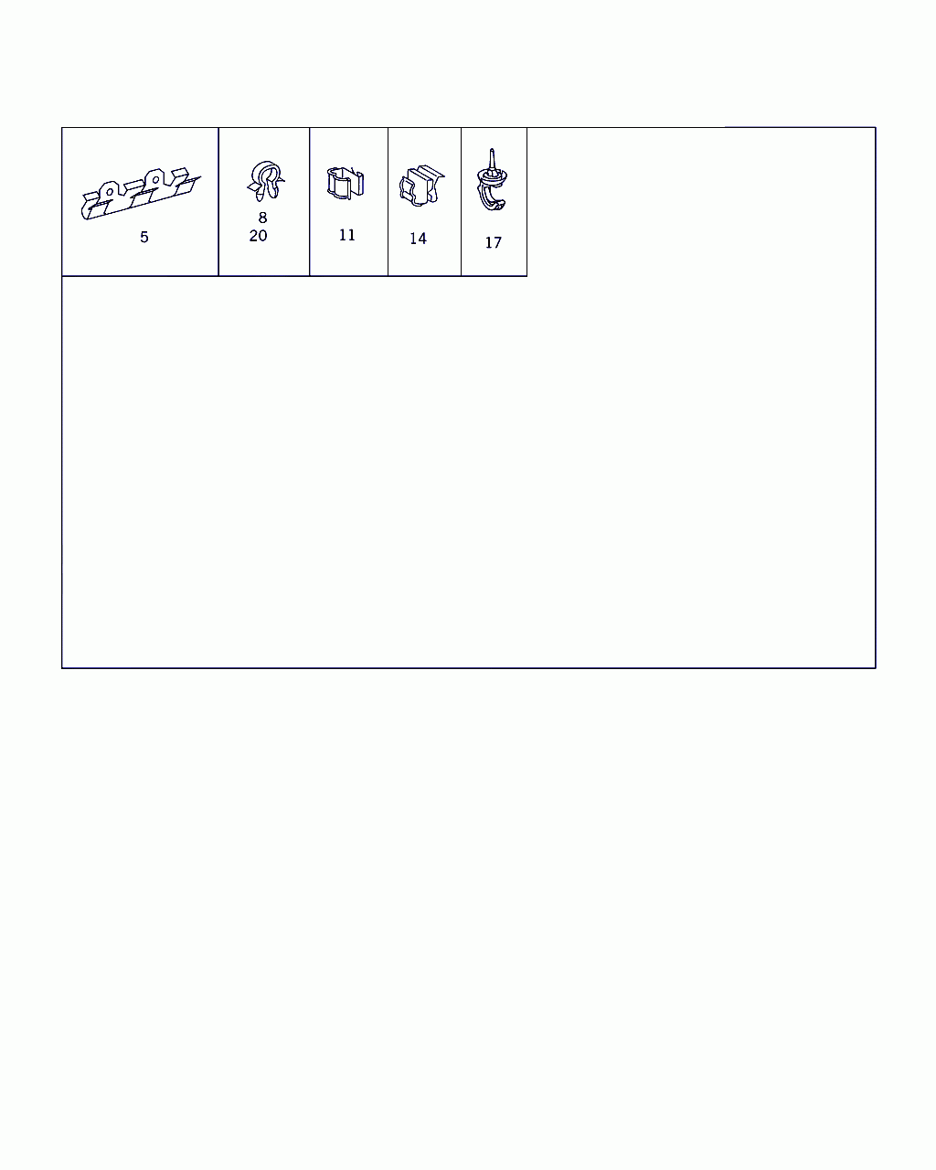 CLIP, <span>A 010 988 11 78, Main Group: Electrical System, Diagram: LOOM TIES AND CABLE MOUNTING PARTS, Location Of Picture: 17