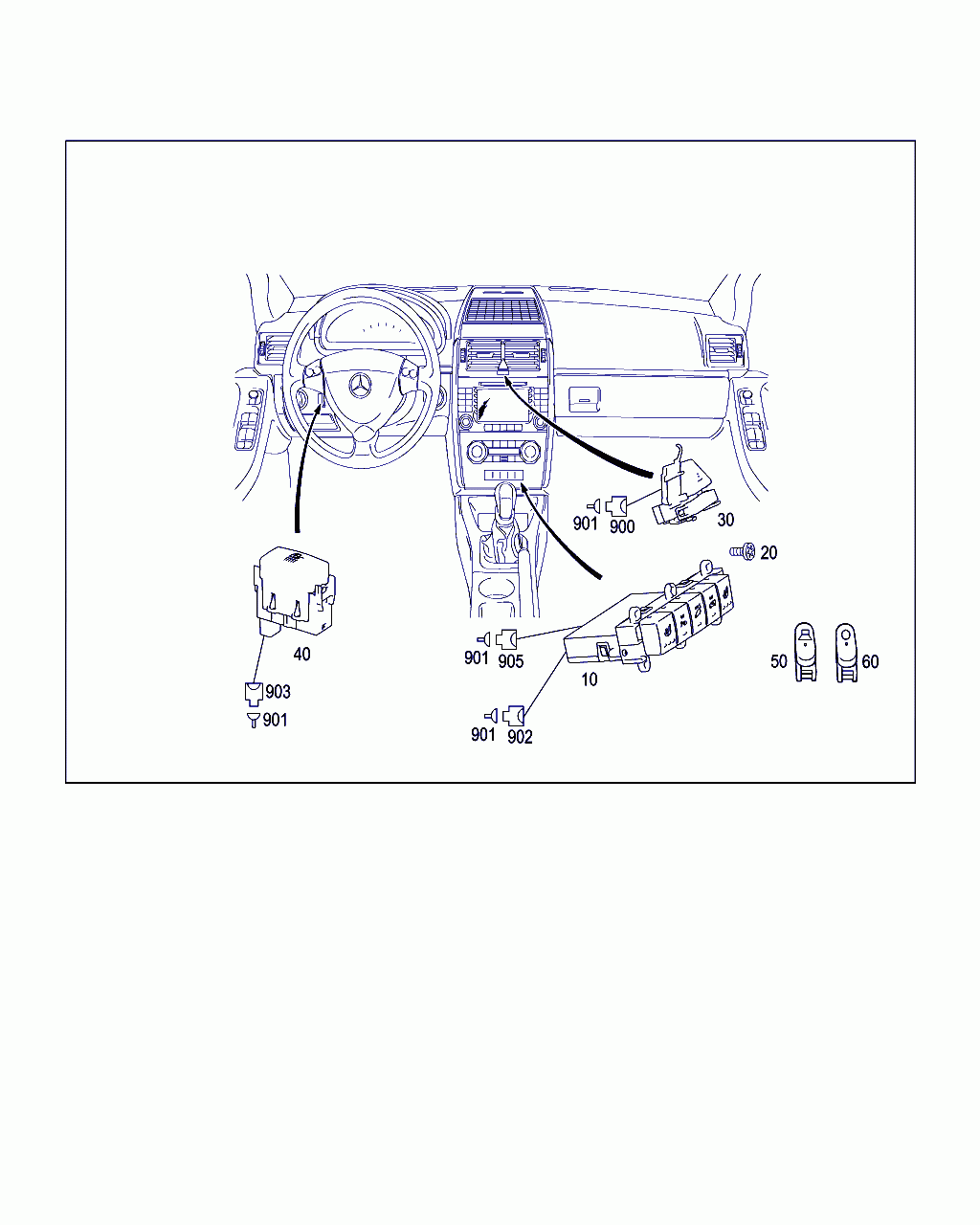 SWITCH, <span>A 169 820 43 10, Main Group: Electrical System, Diagram: SWITCH IN INSTRUMENT PANEL AND CENTER CONSOLE, Location Of Picture: 10