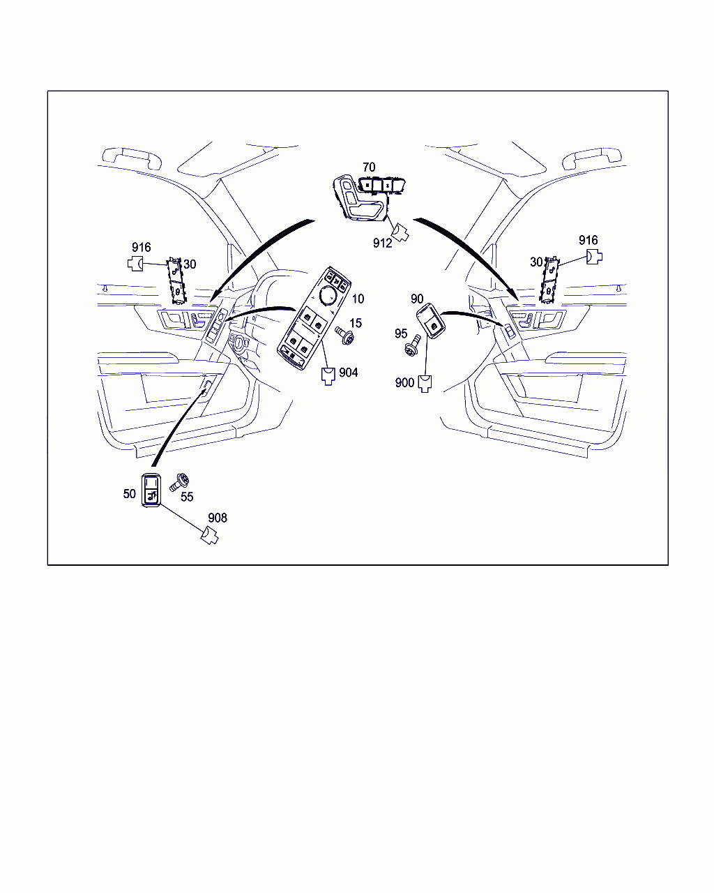 PUSH-BUTTON SWITCH, <span>A 204 820 43 10, Main Group: Electrical System, Diagram: SWITCH IN FRONT DOOR LINING, Location Of Picture: 70