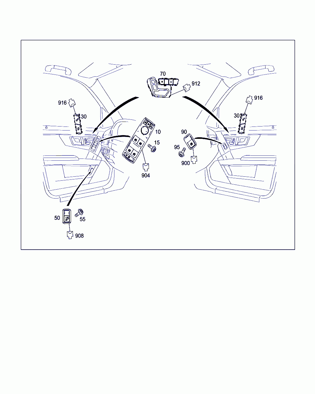 SWITCH BLOCK, <span>A 204 905 83 02, Main Group: Electrical System, Diagram: SWITCH IN FRONT DOOR LINING, Location Of Picture: 50