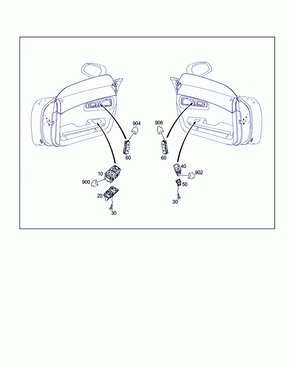 FRAME SEGMENT, <span>A 197 722 09 30, Main Group: Electrical System, Diagram: SWITCH IN FRONT DOOR LINING, Location Of Picture: 50