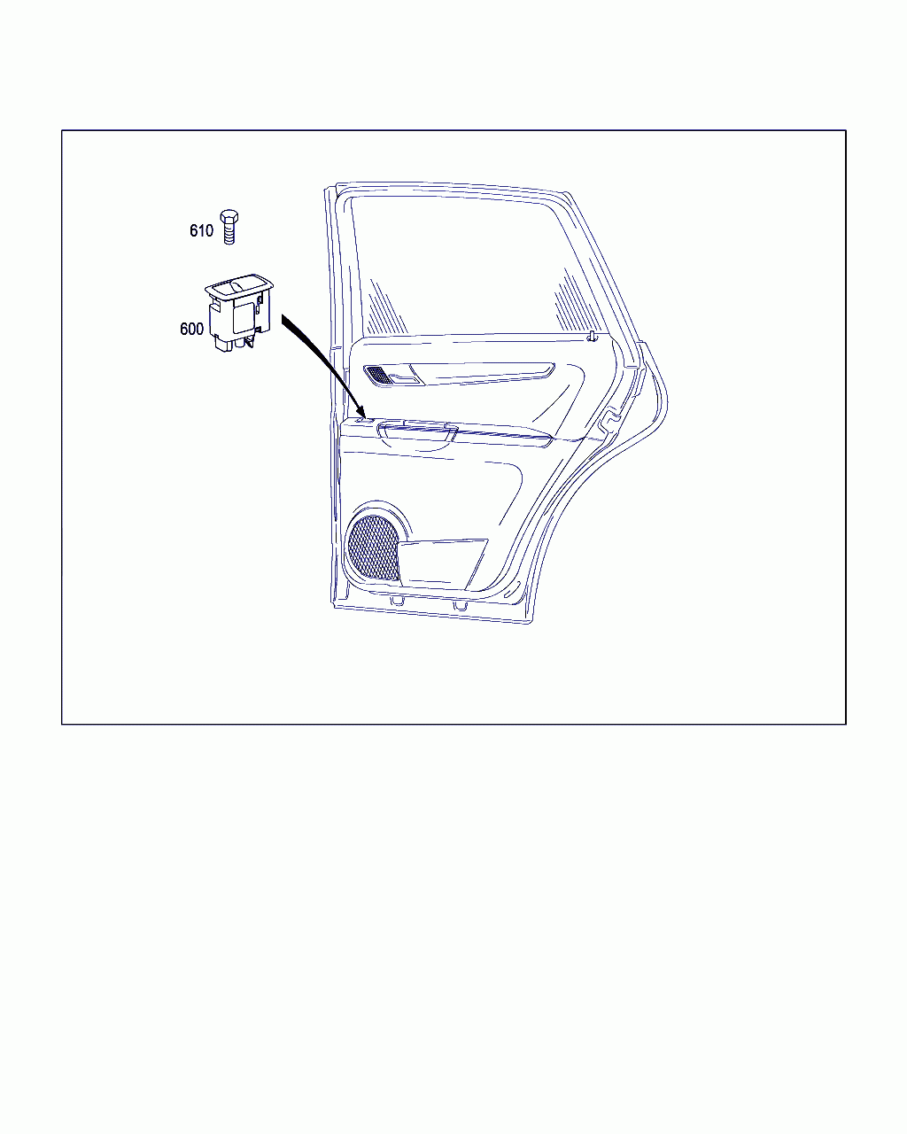 SWITCH, <span>A 251 820 05 10, Main Group: Electrical System, Diagram: SWITCH IN REAR DOOR TRIM, Location Of Picture: 600