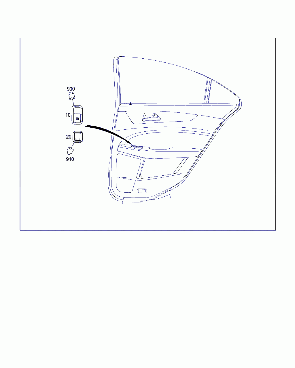 SWITCH BLOCK, <span>A 212 905 95 00, Main Group: Electrical System, Diagram: SWITCH IN REAR DOOR TRIM, Location Of Picture: 20