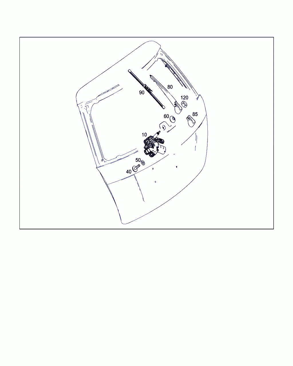 WIPER BLADE, <span>A 205 820 05 45, Main Group: Electrical System, Diagram: REAR PANEL DOOR PANE WIPER, Location Of Picture: 90