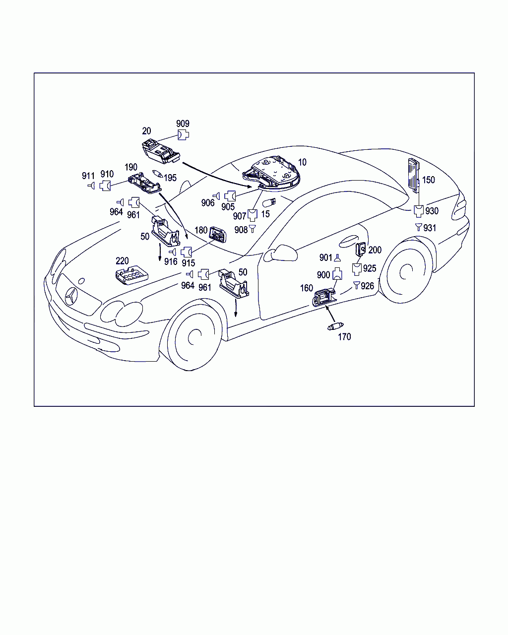 COURTESY LAMP, <span>A 220 820 04 01, Main Group: Electrical System, Diagram: INTERIOR LAMPS, Location Of Picture: 160