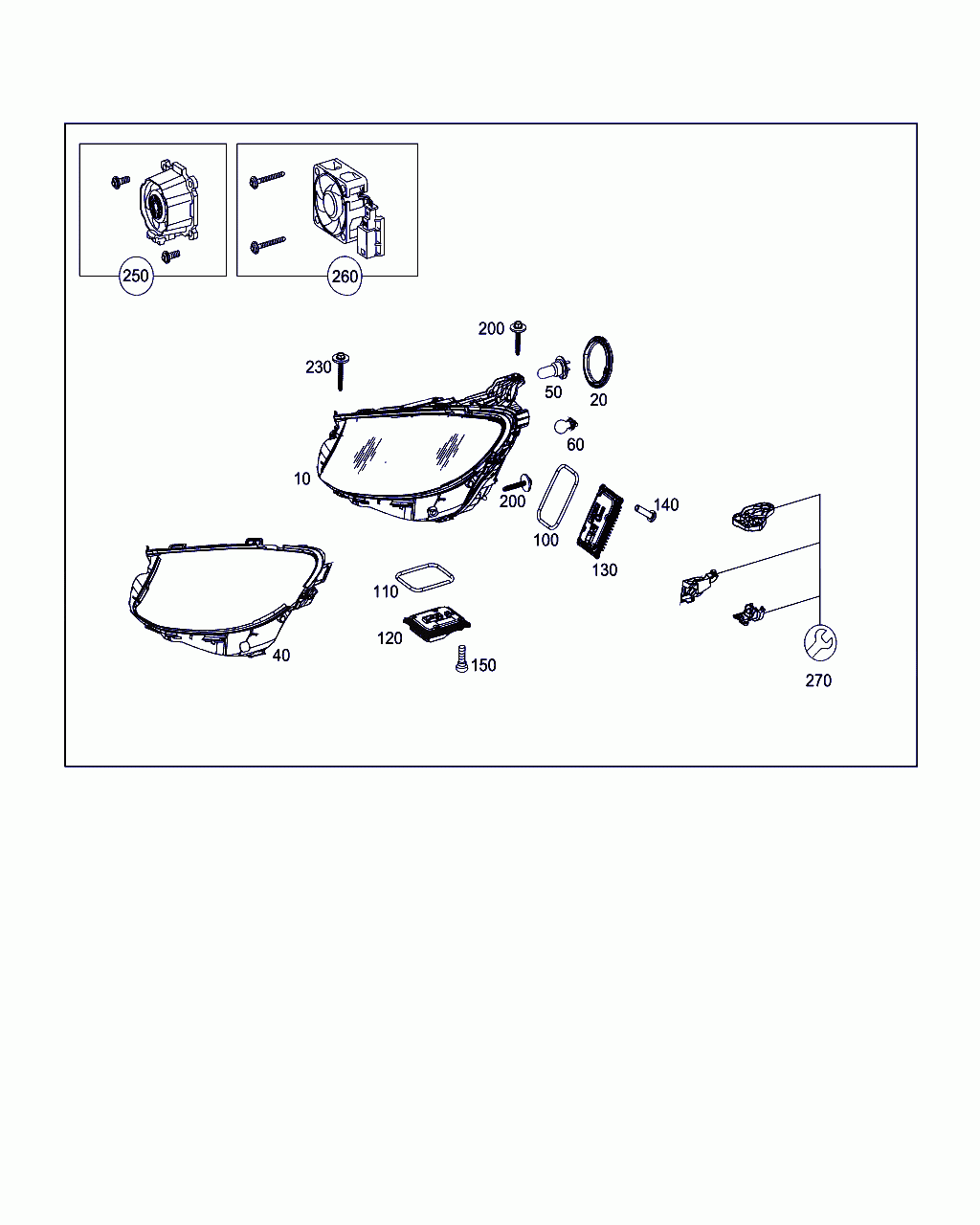 HEADLAMP UNIT, <span>A 213 820 24 61, Main Group: Electrical System, Diagram: FRONT LIGHTING, Location Of Picture: 10