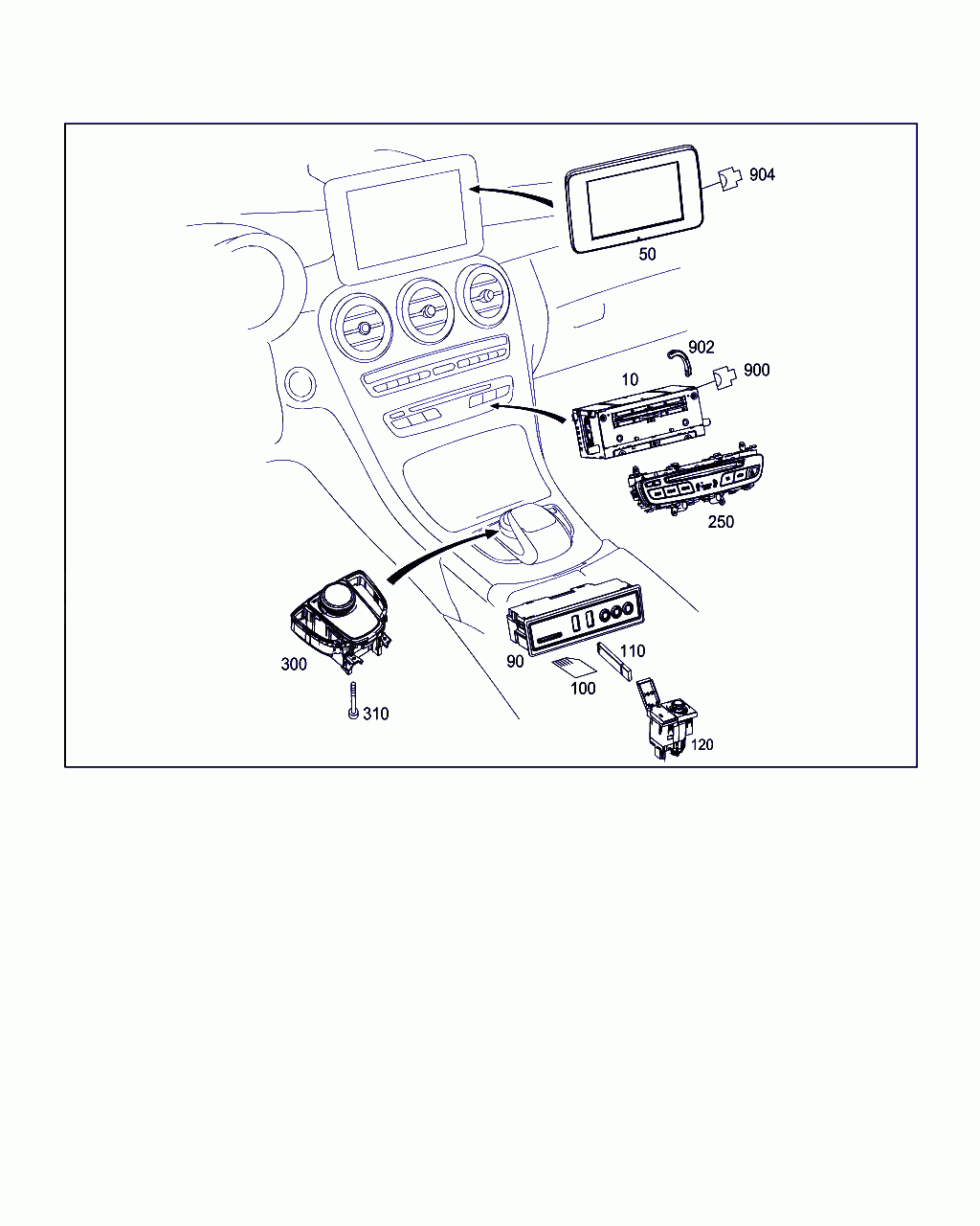 CONTROL UNIT, <span>A 205 900 28 19, Main Group: Electrical System, Diagram: RADIO, OPERATING AND DISPLAY UNIT, Location Of Picture: 10
