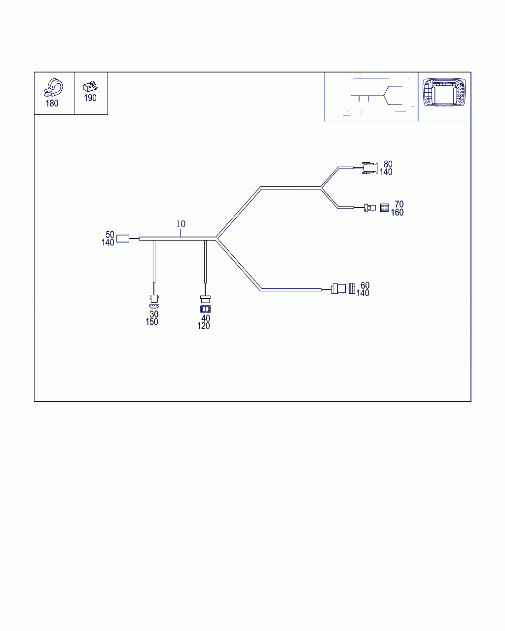 CABLE HARNESS, <span>A 463 540 57 06, Main Group: Electrical System, Diagram: CABLE HARNESS FOR COMTROL DISPLAY SYSTEM 
