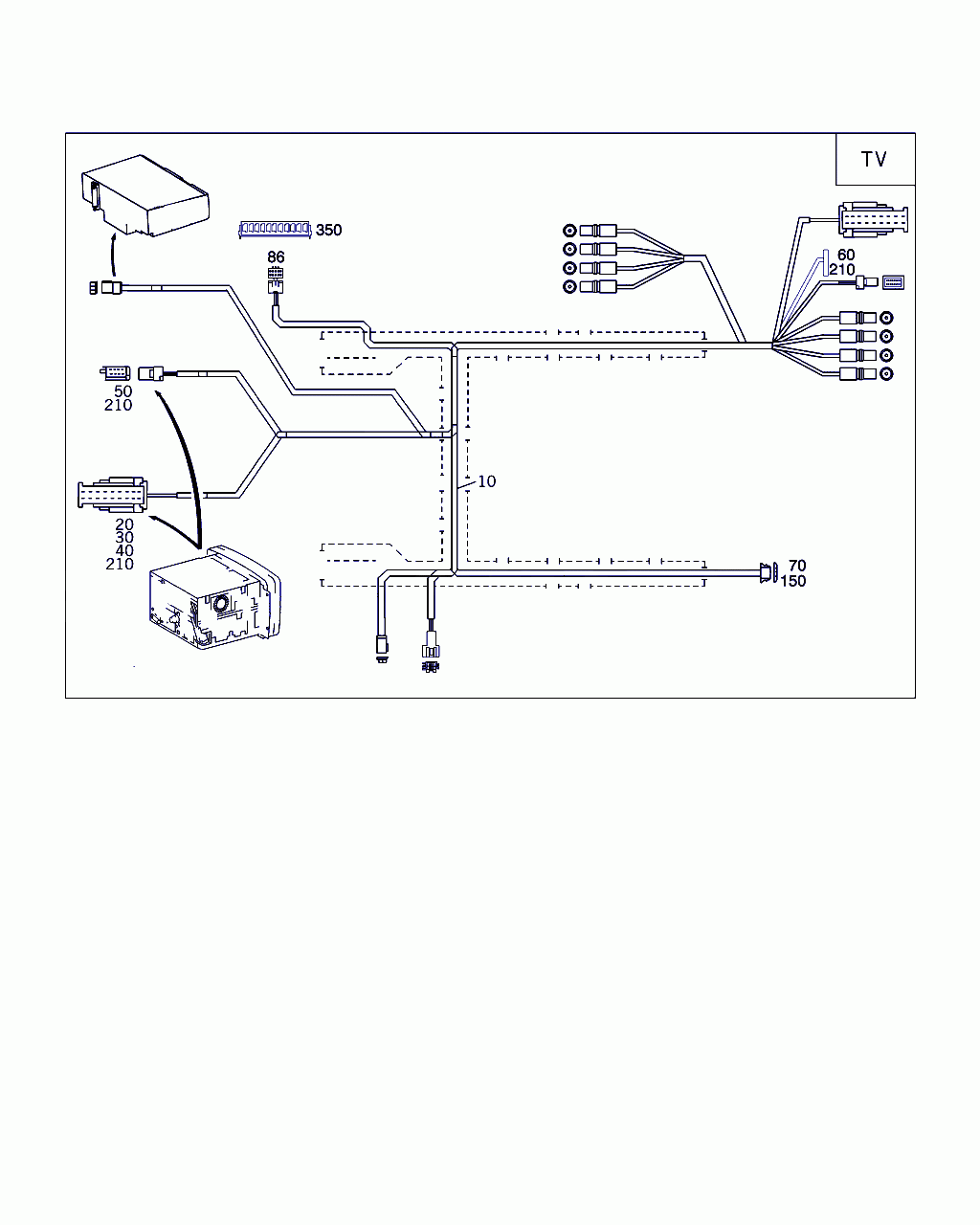 WIRING HARNESS, <span>A 203 540 11 09, Main Group: Electrical System, Diagram: CABLE HARNESS FOR COMTROL DISPLAY SYSTEM OMS, Location Of Picture: 10