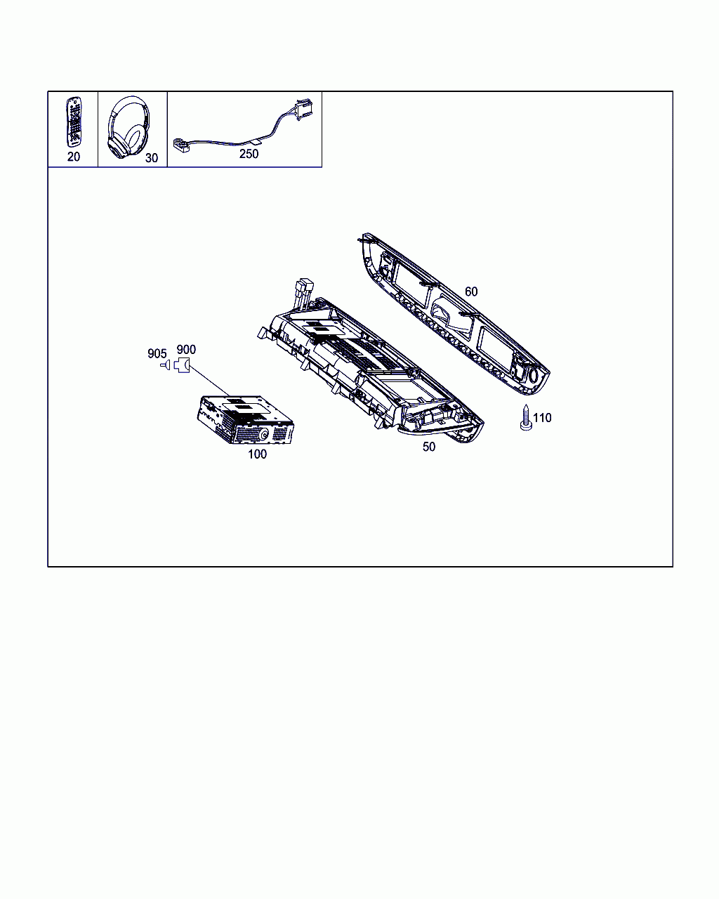 OVERHEAD CONSOLE, <span>A 639 820 10 82, Main Group: Electrical System/lighting, Diagram: REAR ENTERTAINMENT, Location Of Picture: 50