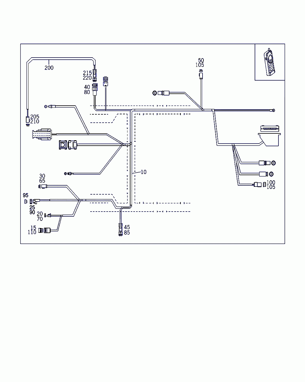WIRING HARNESS, <span>A 203 540 42 10, Main Group: Electrical System, Diagram: CABLE HARNESS AUTOMOBILE TELEPHONE, Location Of Picture: 10
