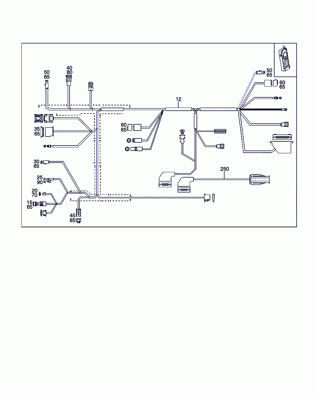 WIRING HARNESS, <span>A 203 440 89 10, Main Group: Electrical System, Diagram: CABLE HARNESS AUTOMOBILE TELEPHONE, Location Of Picture: 12