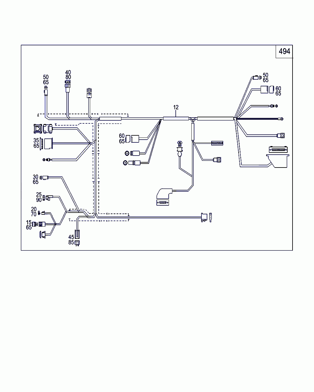 WIRING HARNESS, <span>A 203 440 88 10, Main Group: Electrical System, Diagram: CABLE HARNESS AUTOMOBILE TELEPHONE, Location Of Picture: 12