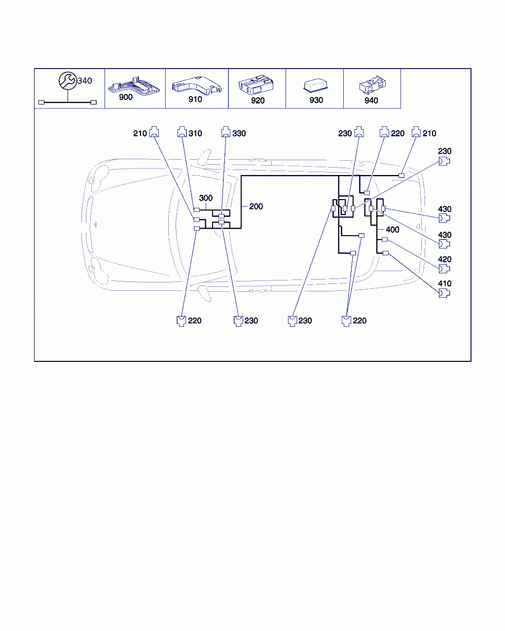 ELECT. LINE, <span>A 209 540 49 32, Main Group: Electrical System, Diagram: FIBER OPTICAL CABLE WIRING HARNESS (D2B AND MOST), Location Of Picture: 300